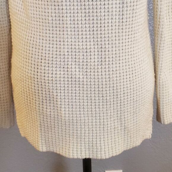 Marine Layer Delaney Pullover Waffle Knit Sweater Cream M - Picture 11 of 16